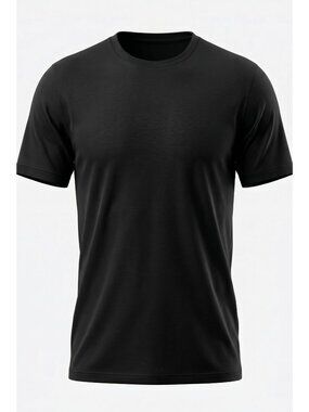 StraightFaded Men 2XB Big Tall Black Crew Neck T Shirt Heavyweight NEW Basic Tee
